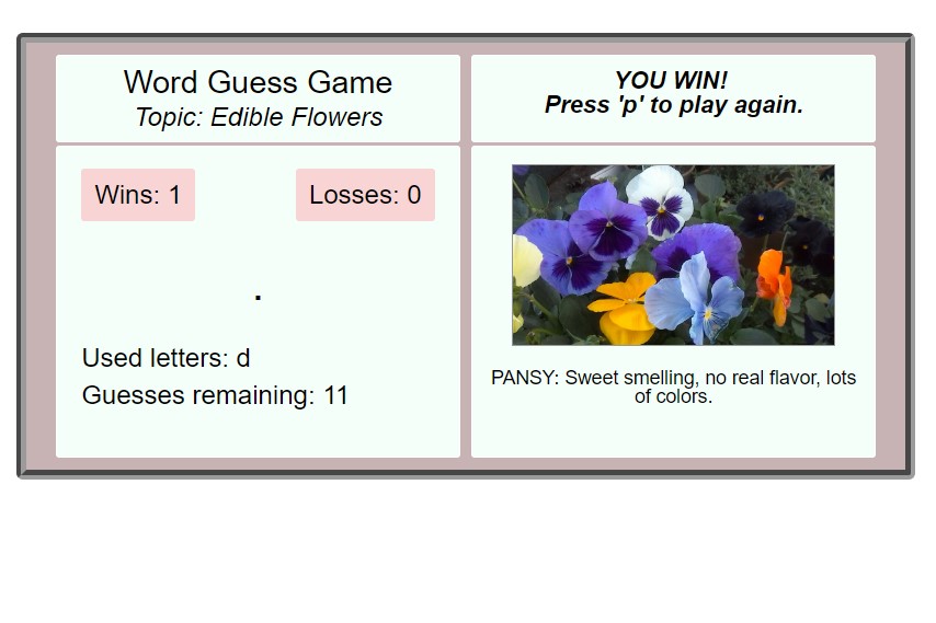 word guess game page